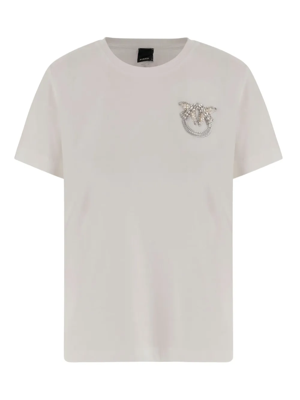 PINKO jewel-embellished crew-neck T-shirt Wit