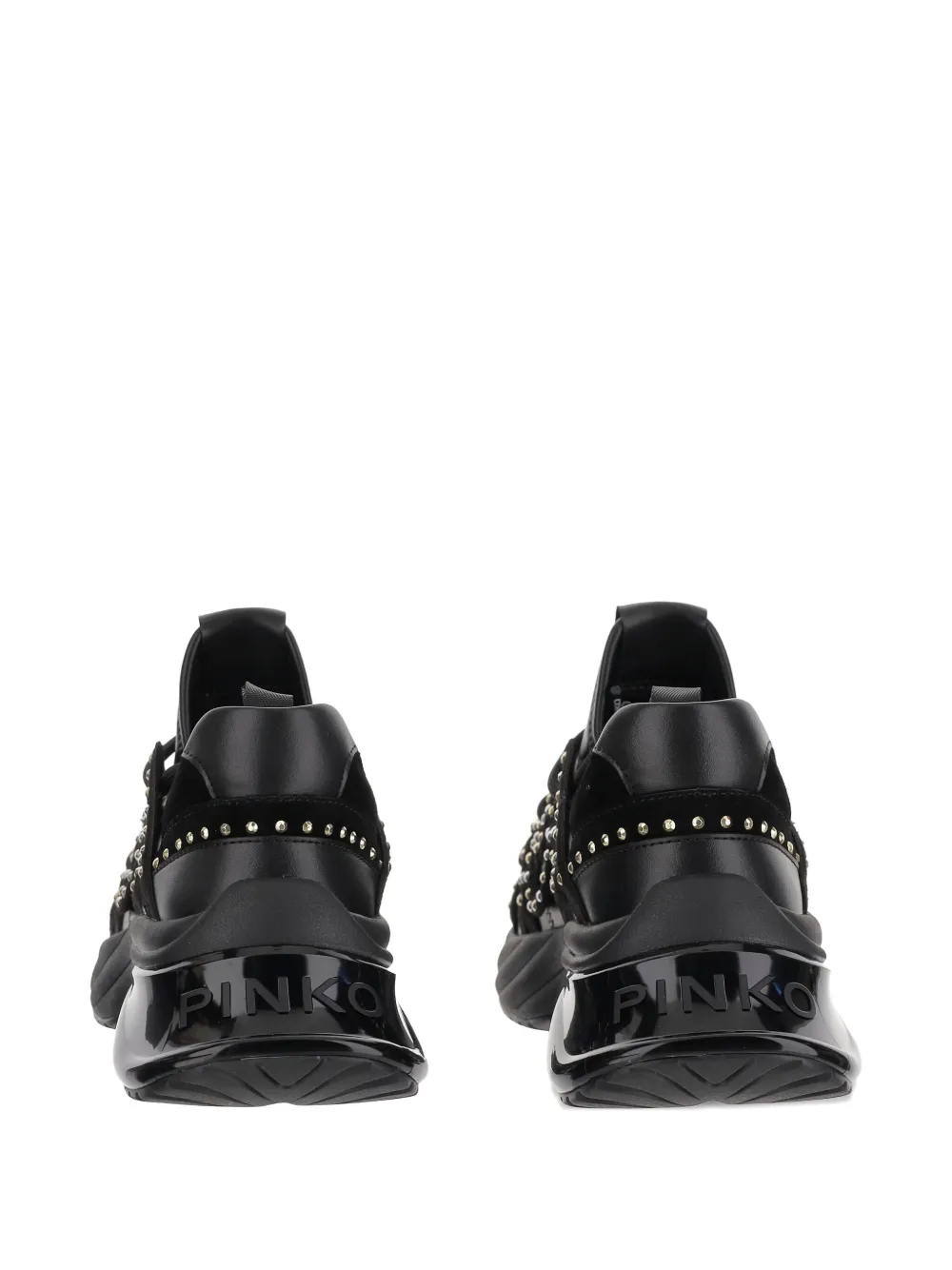 PINKO rhinestone-embellished lace-up sneakers Black