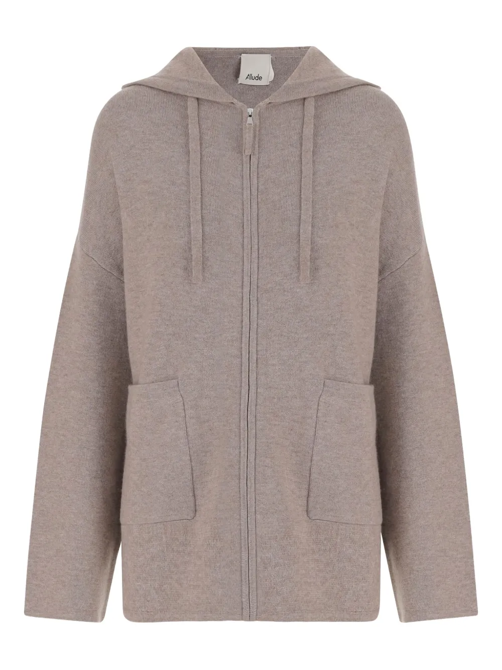 Allude hooded zip-front cardigan Bruin