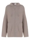 Allude hooded zip-front cardigan - Brown