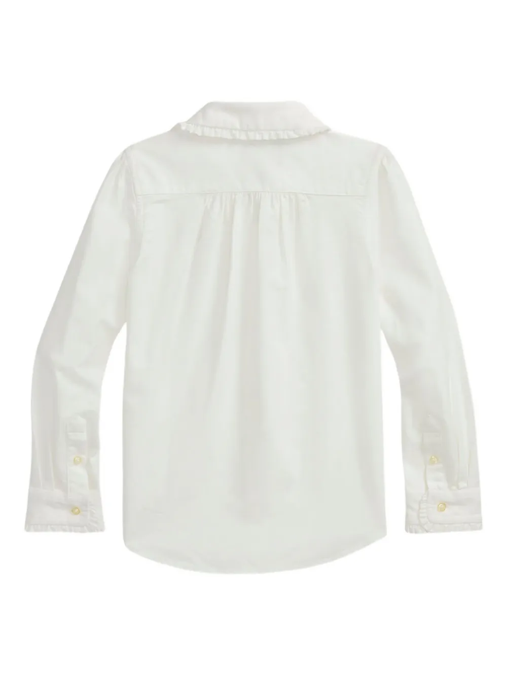 POLO RALPH LAUREN KIDS ruffle-detail cotton shirt Wit