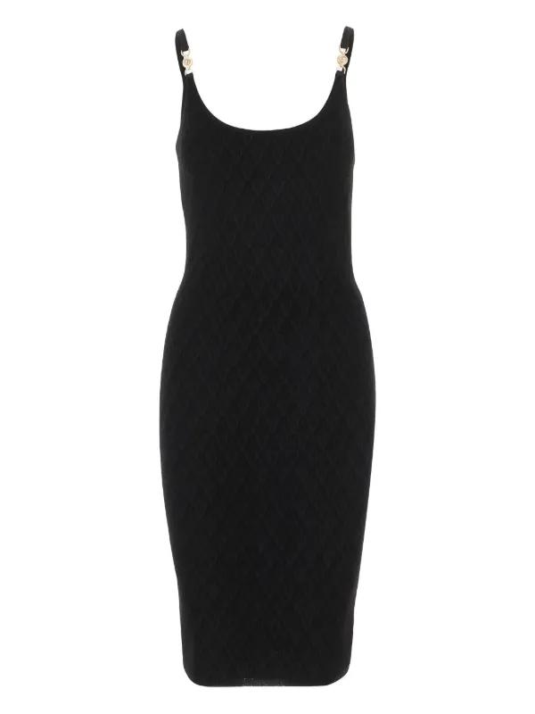 black versace mini dress Versace Medusa '95 Folded Mini Dress, Female, Black, 38