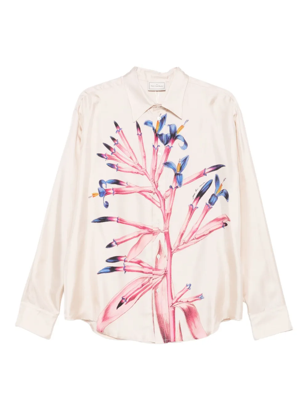 Pierre-louis Mascia Floral-print Long-sleeve Shirt In Neutral