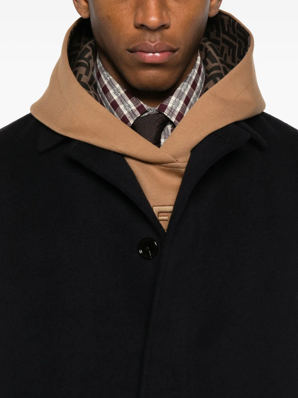Lardini Cashmere Outerwear Coat With Classic Collar In Black