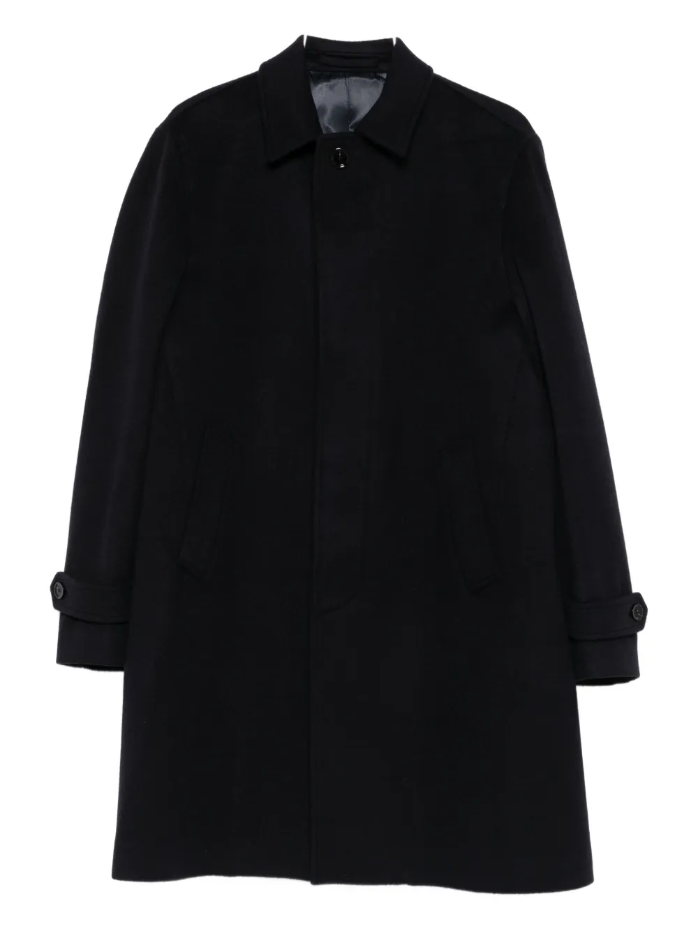 Lardini Cashmere Outerwear Coat With Classic Collar In Black