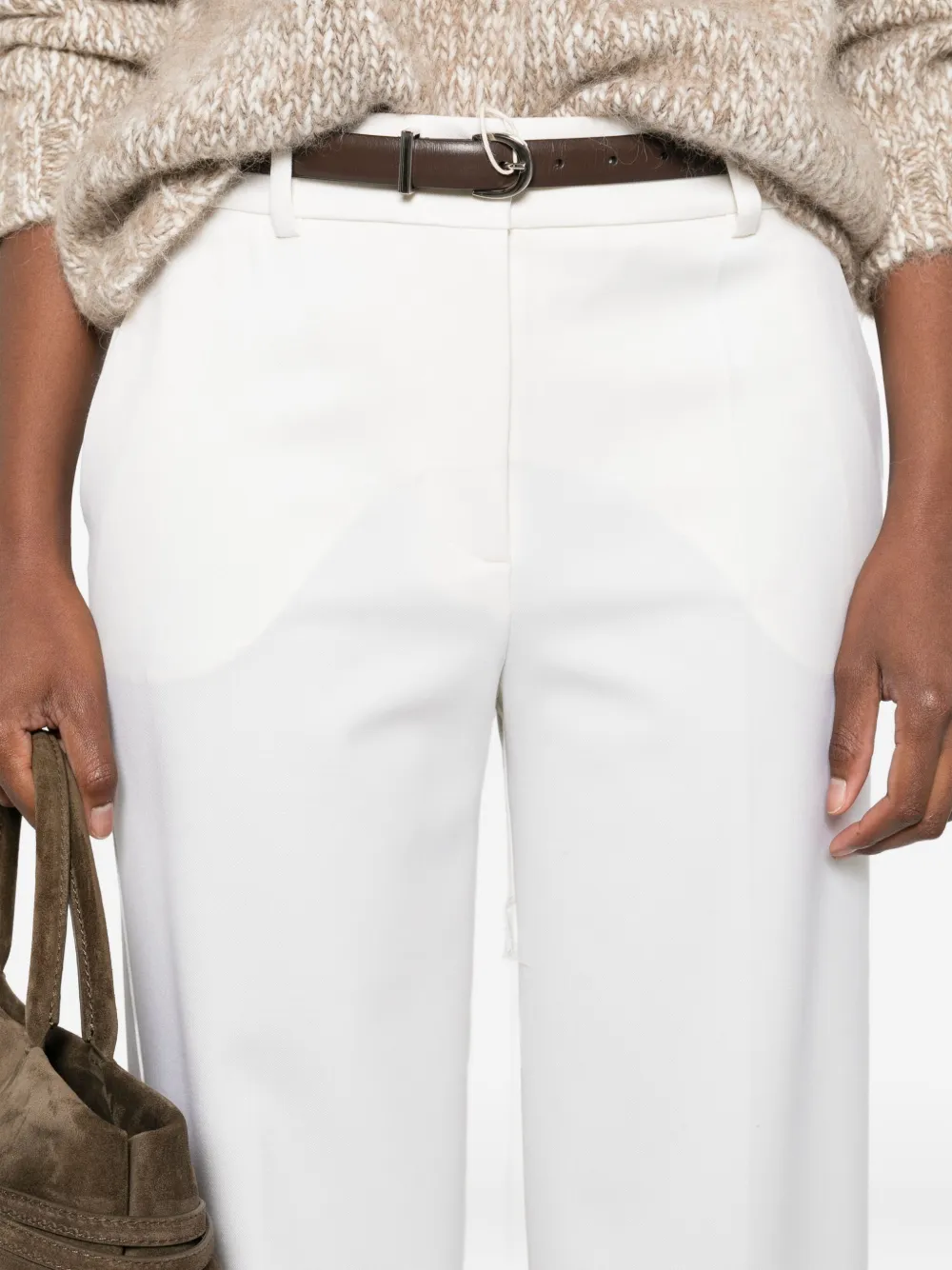 P.a.r.o.s.h Pressed-crease Tailored Trousers In White