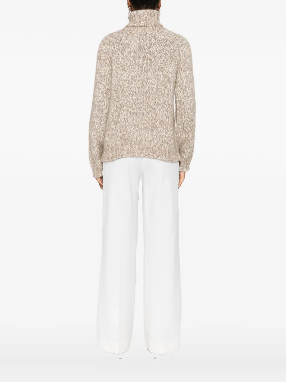 P.a.r.o.s.h High-neck Wool-blend Sweater In Neutral