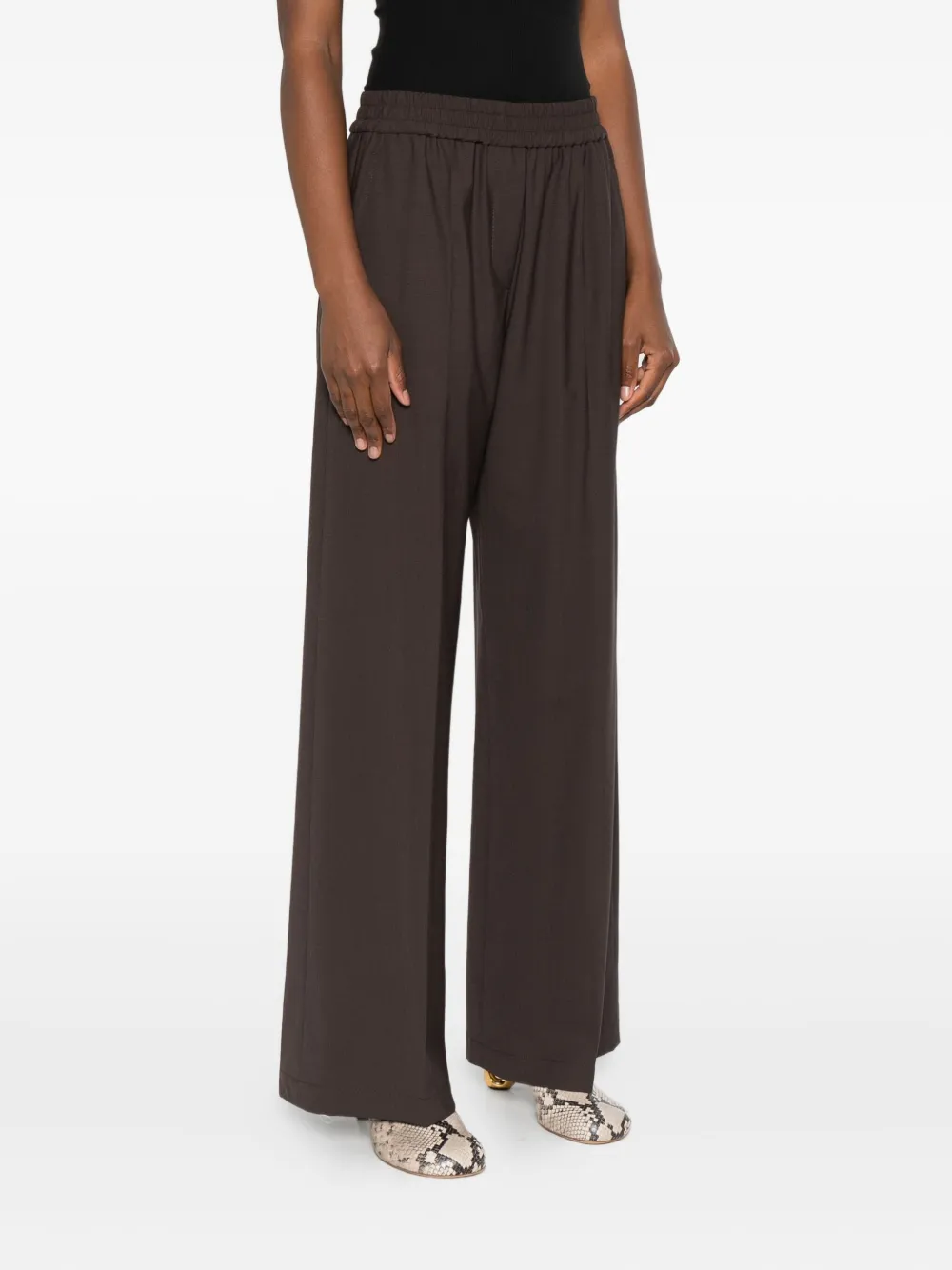 Brunello Cucinelli Broek met elastische taille Bruin