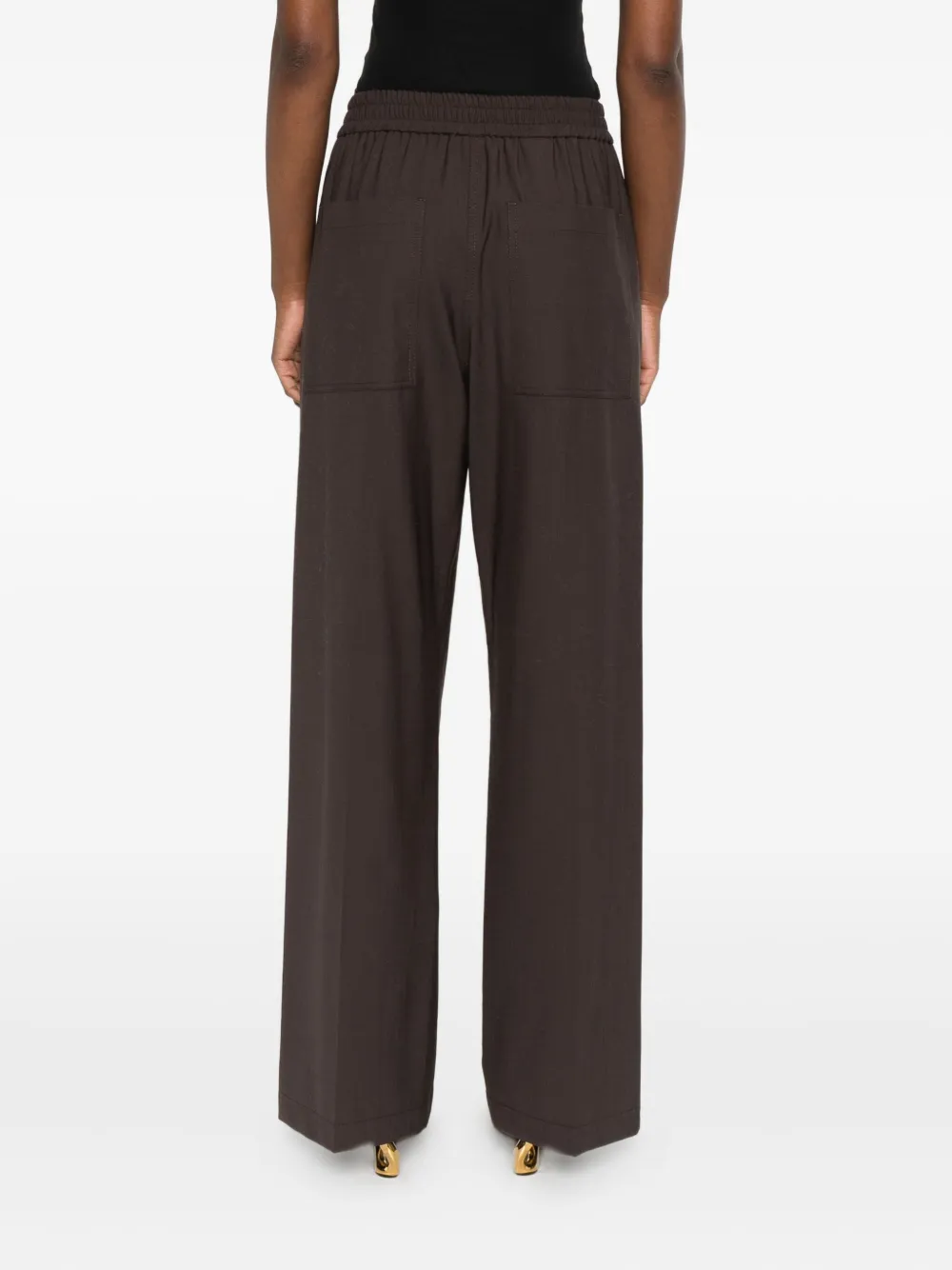 Brunello Cucinelli Broek met elastische taille Bruin