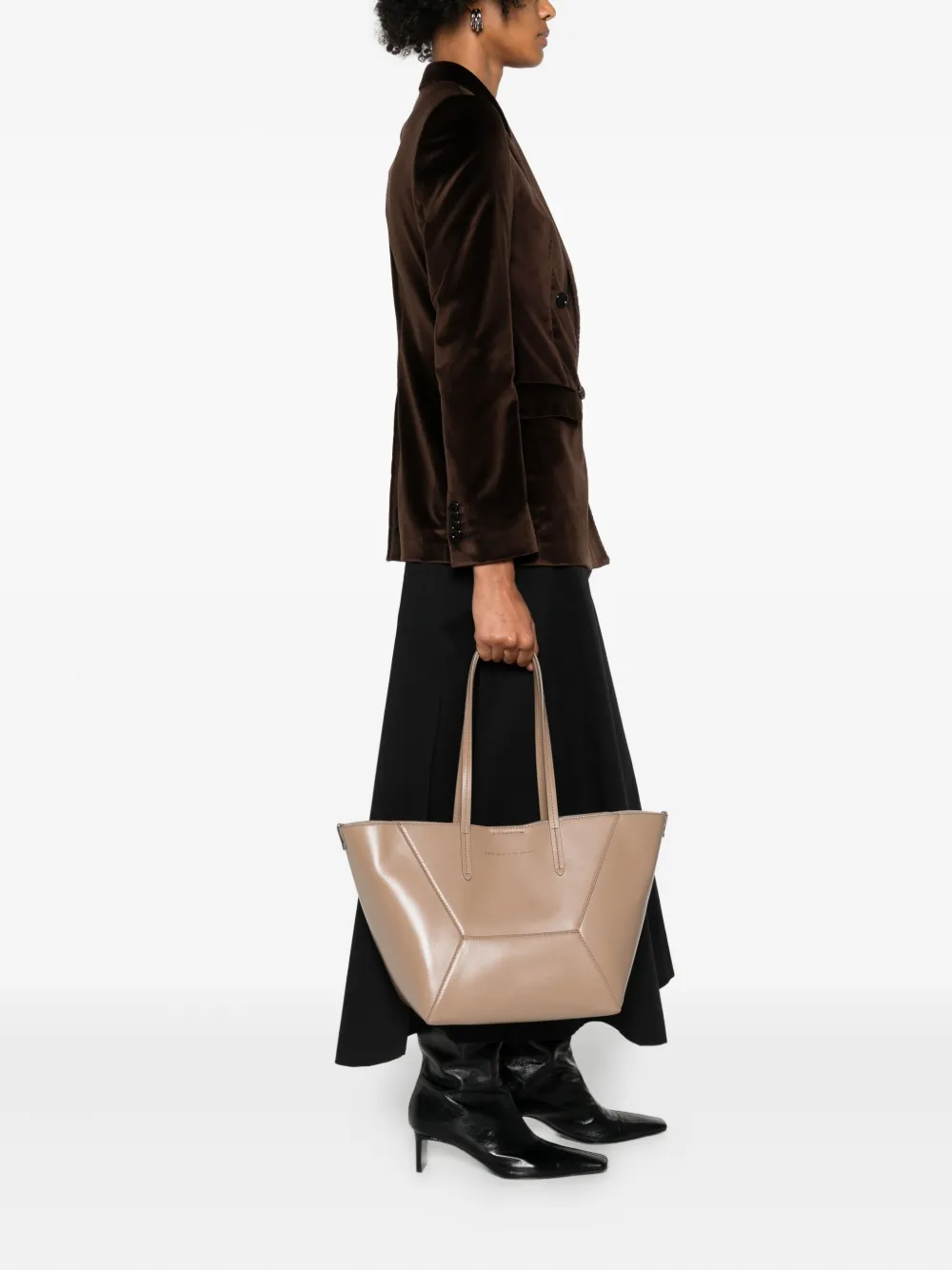 Brunello Cucinelli BC Duo schoudertas met vlakken - Beige