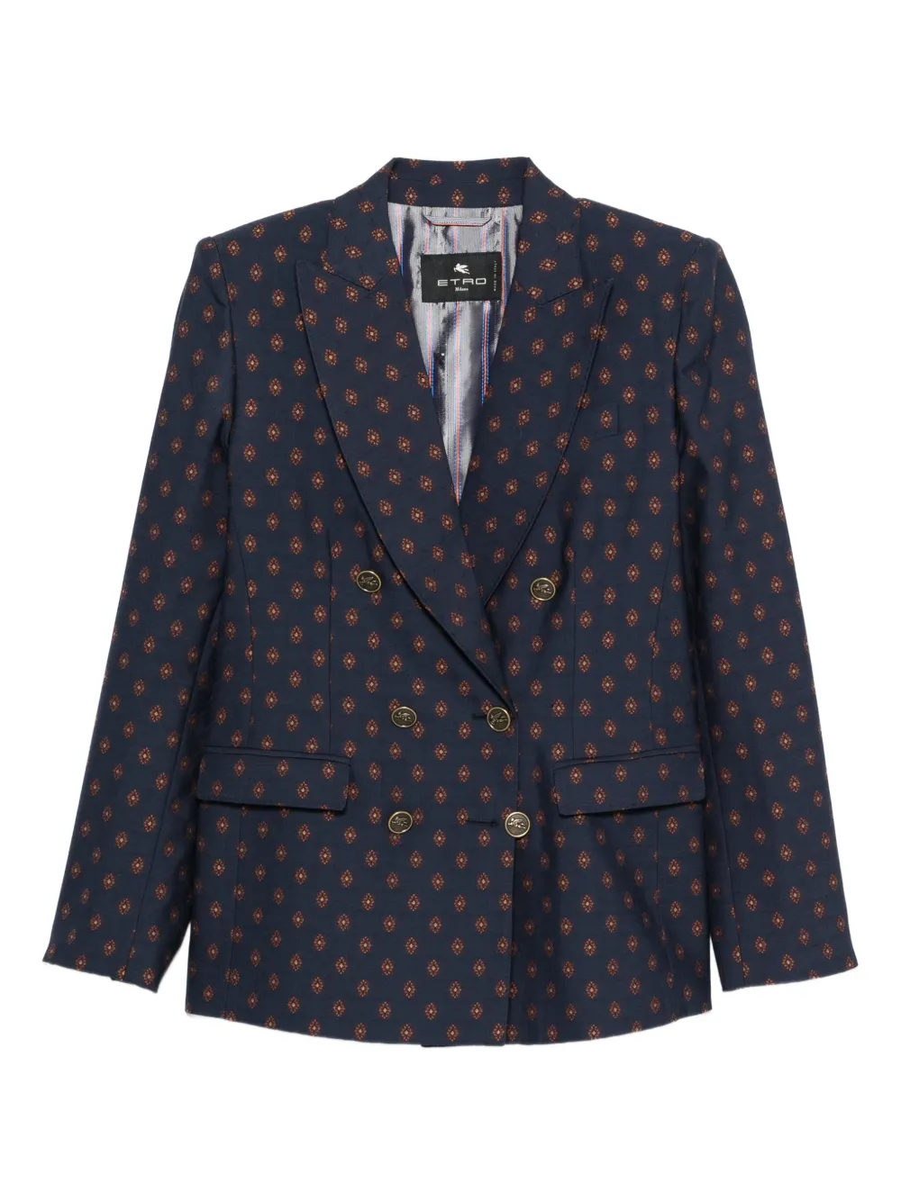 ETRO double-breasted patterned blazer | Blue | Image 1