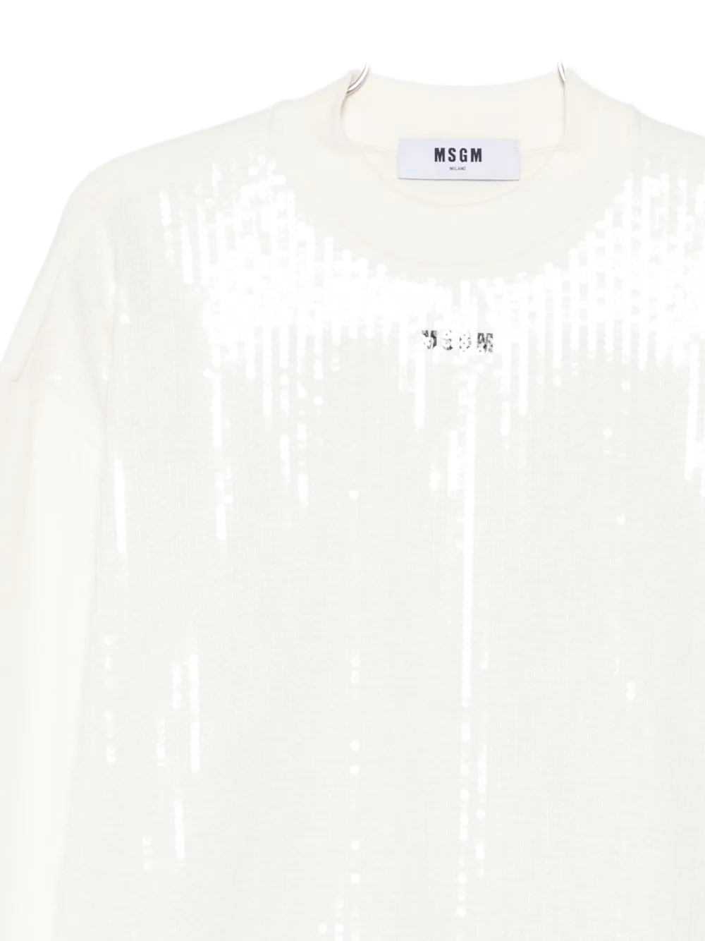 Msgm Sequin-embellished Sweatshirt In White