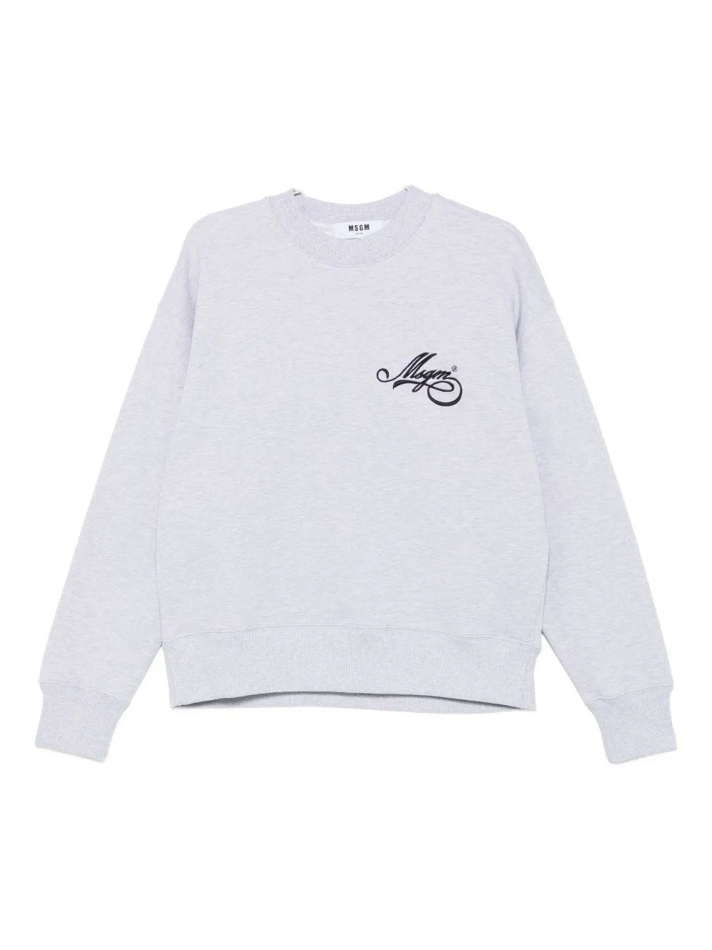 Msgm Logo-embroidered Sweatshirt In Gray