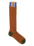 Gallo geometric-pattern socks - Orange