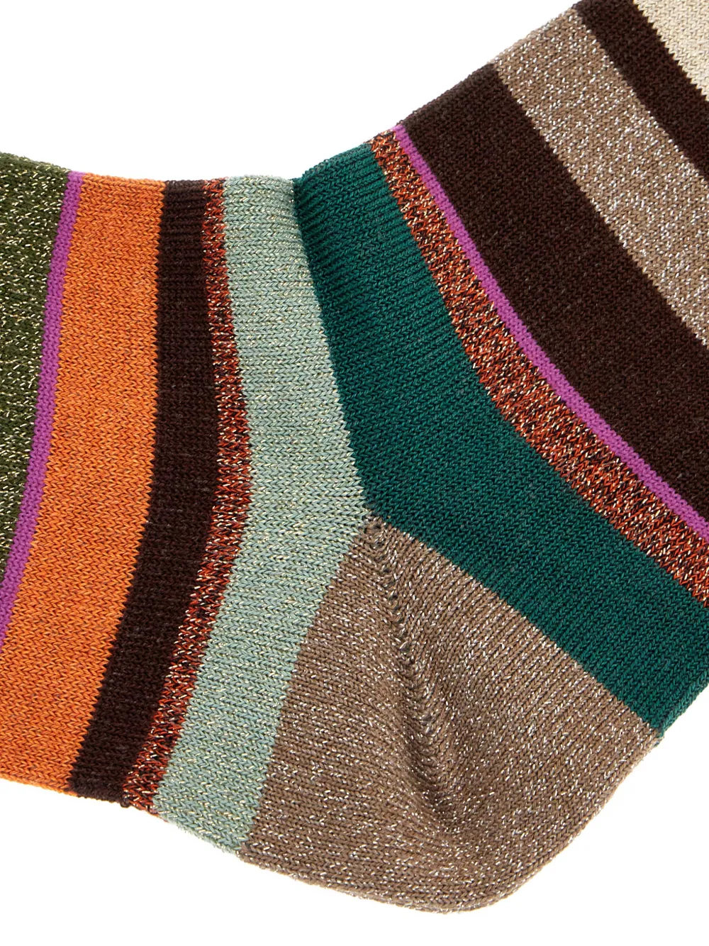 Gallo Striped Socks In Brown