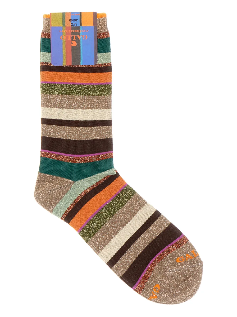Gallo Striped Socks In Brown