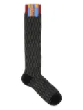 Gallo geometric-patterned cotton socks - Grey