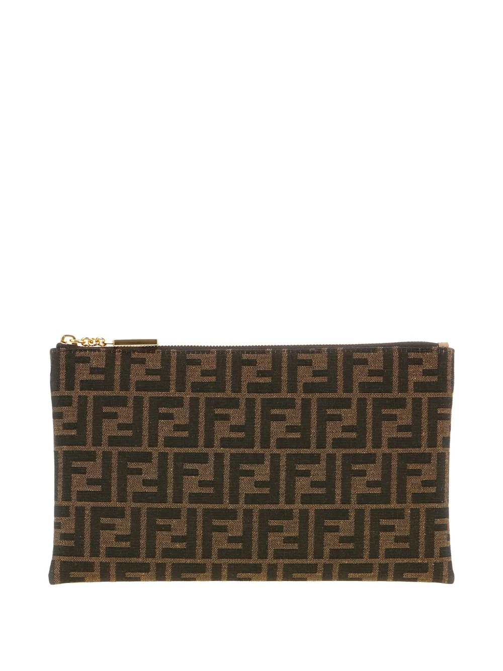 FENDI medium Baguette FF-pattern clutch - Bruin