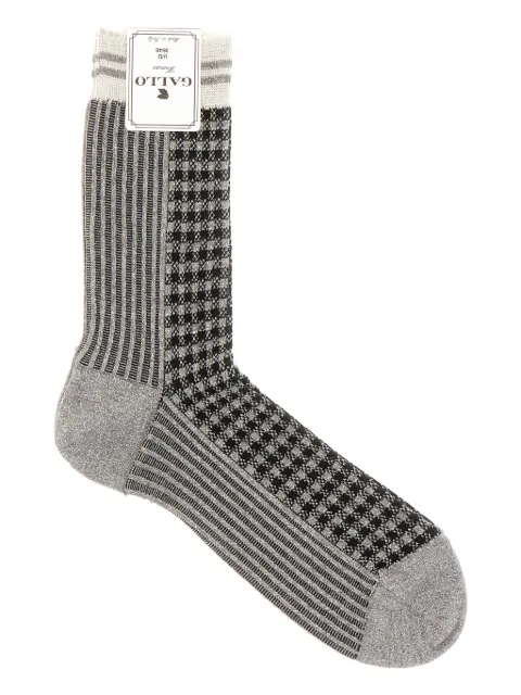 Gallo checked ribbed socks