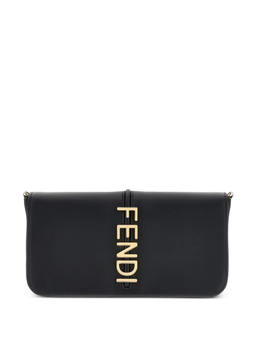 FENDI graphy leather logo-lettering wallet Zwart