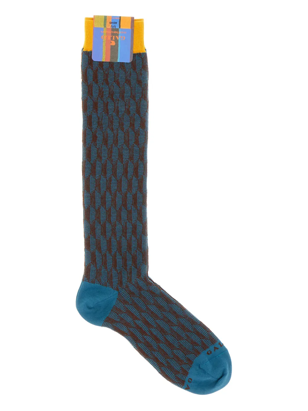 Gallo geometric-pattern cotton socks | Blue | Image 1