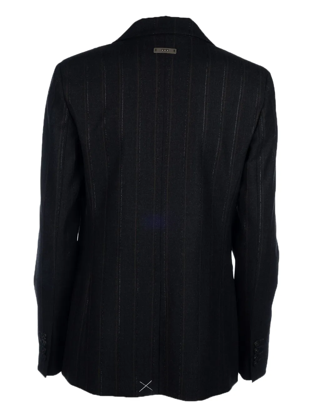 Peserico Stripe-pattern Single-breasted Blazer In Black