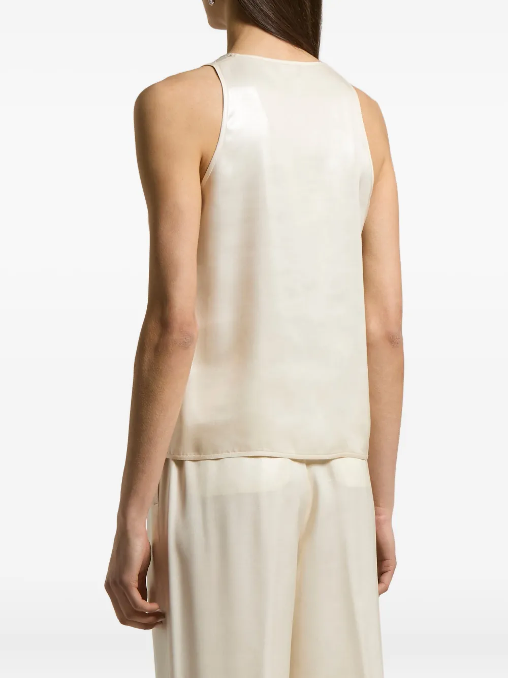 Peserico Zijde-crêpe top Beige