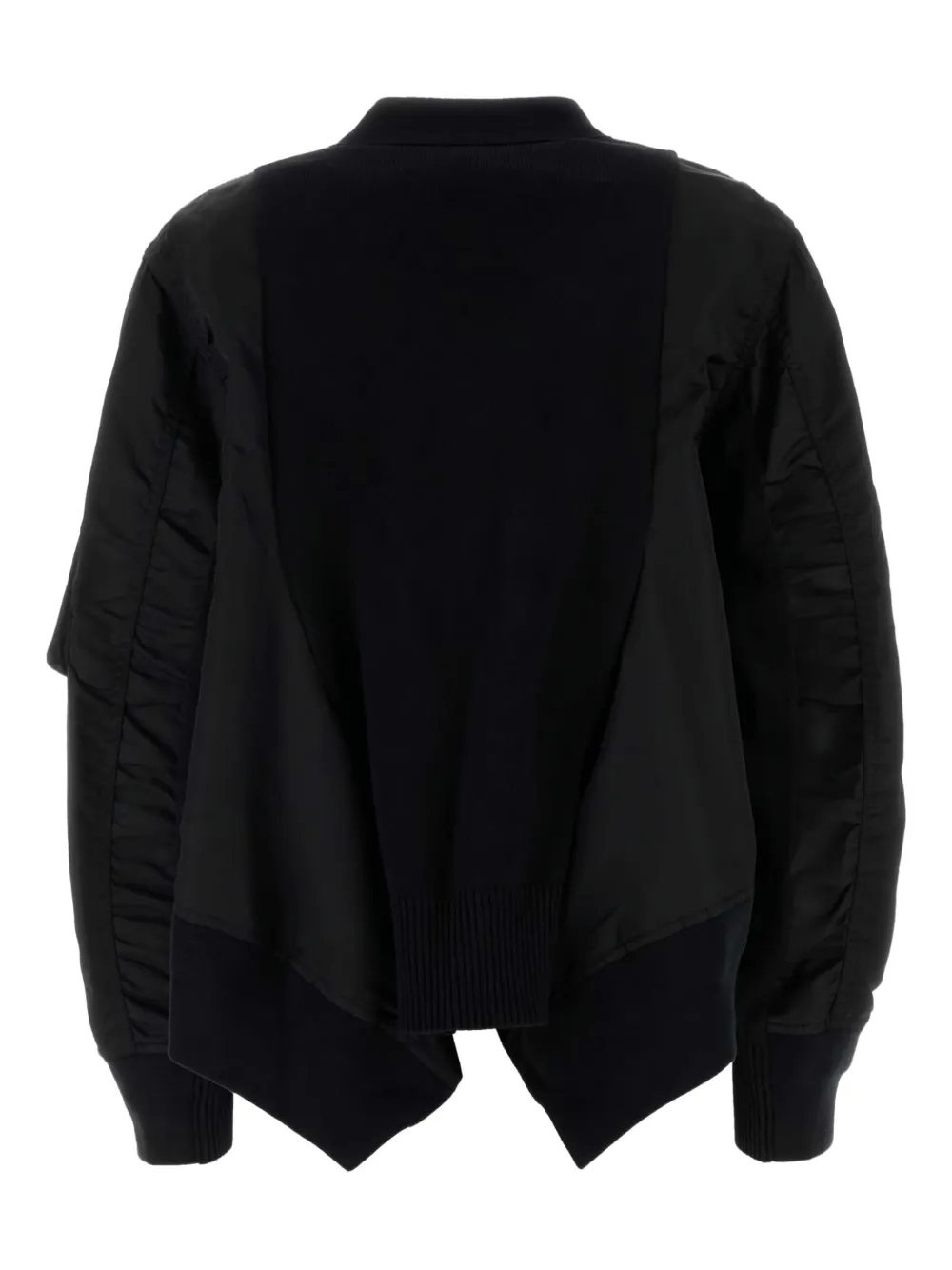 sacai cotton-blend bomber jacket Zwart