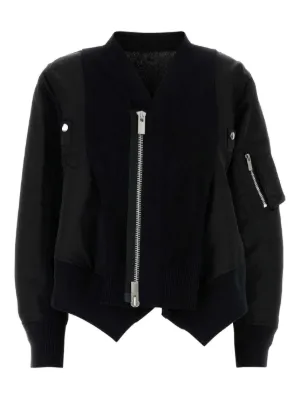 美品◎SACAI フリンジ ニットジャケット ニットブルゾン ツイード sacai サカイ 20AW ニット セーター ブルゾン ジップアップ
