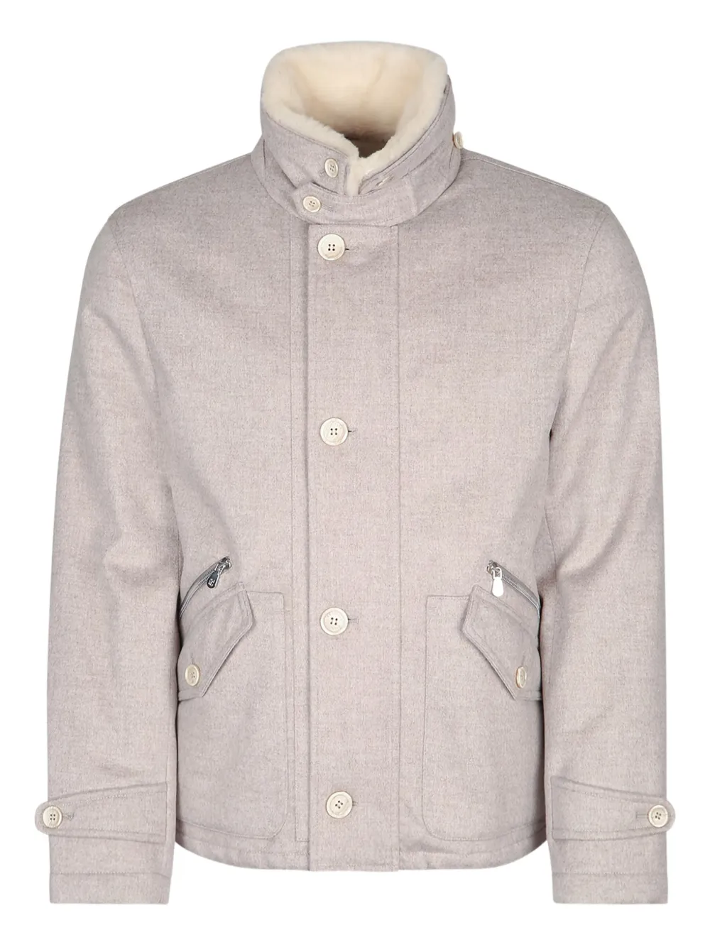 Brunello Cucinelli Collared Button-fastening Jacket In Pink