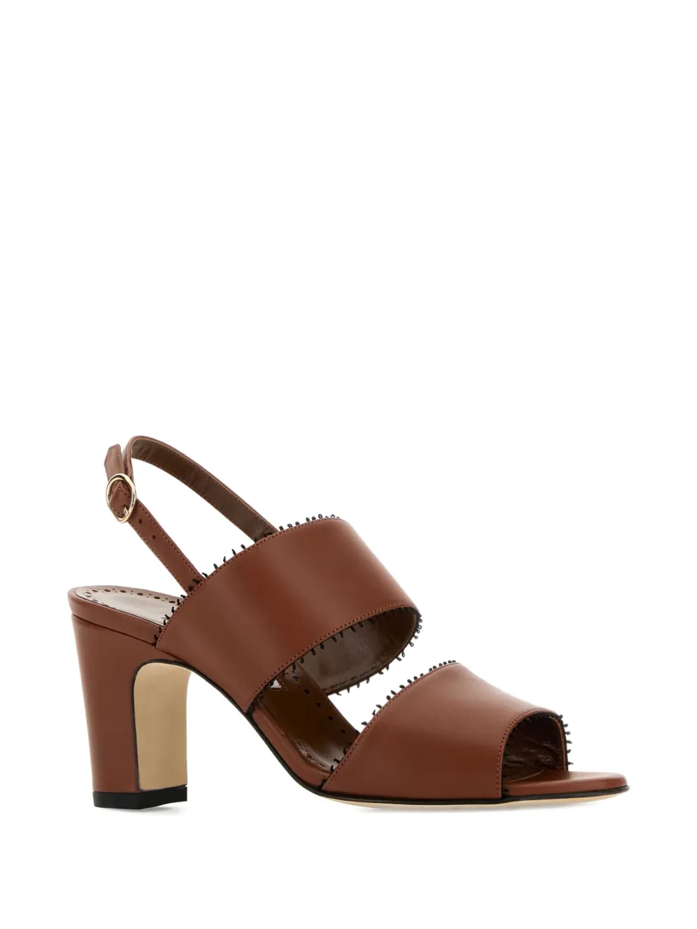 Manolo Blahnik 70mm leather heeled sandals Brown