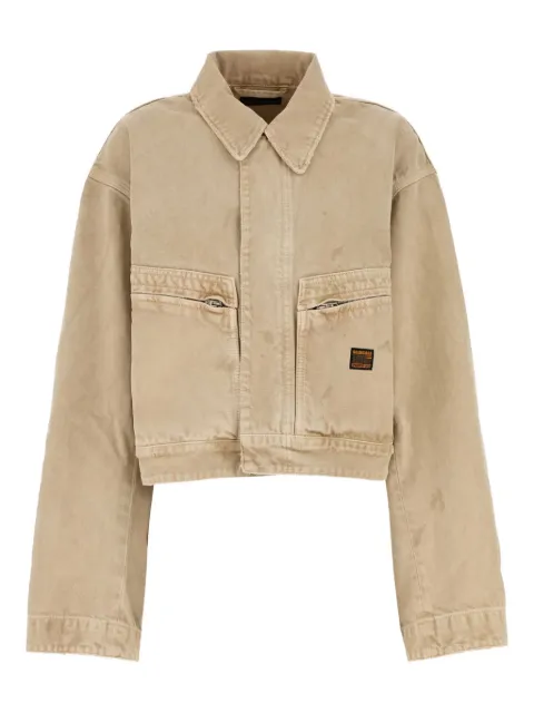 Balenciaga Langärmelige Jeansjacke mit Reißverschlusstasche