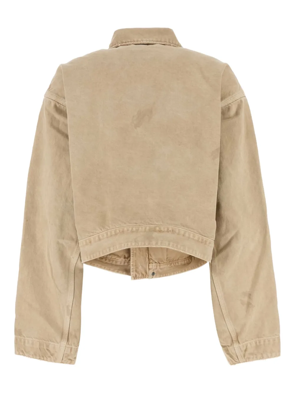 Balenciaga Denim jack met ritszak en lange mouwen Beige