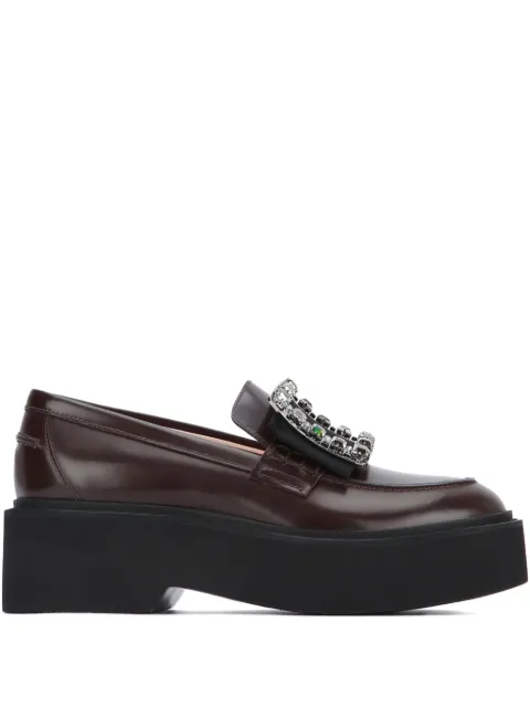 Roger Vivier Viv' Rangers embellished platform loafers