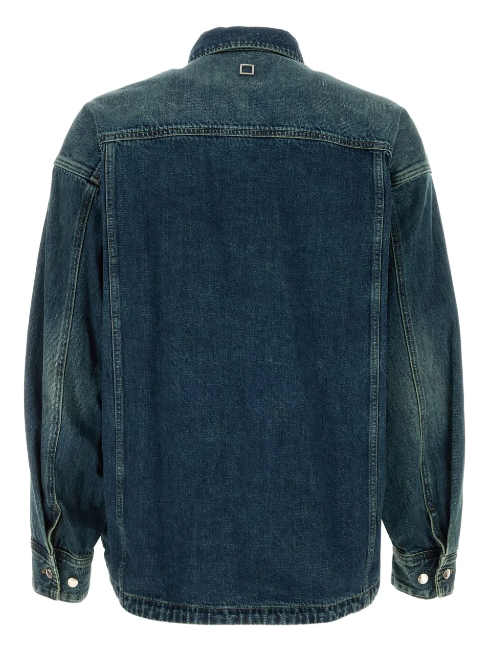 Wooyoungmi logo-plaque denim shirt - Blauw