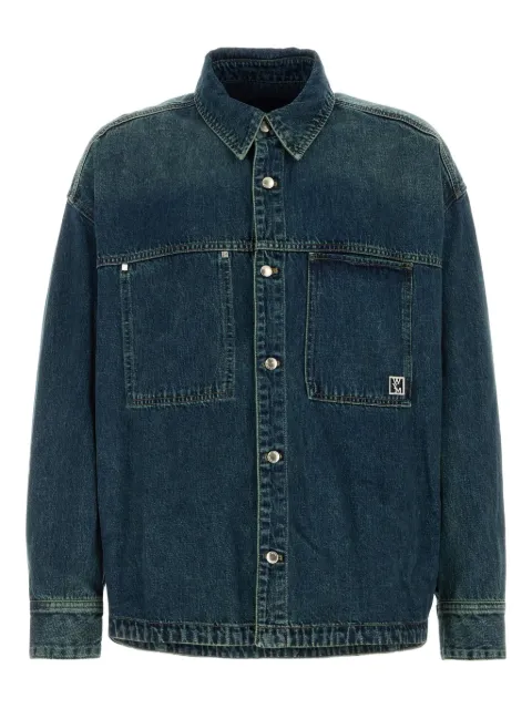 Wooyoungmi logo-plaque denim shirt