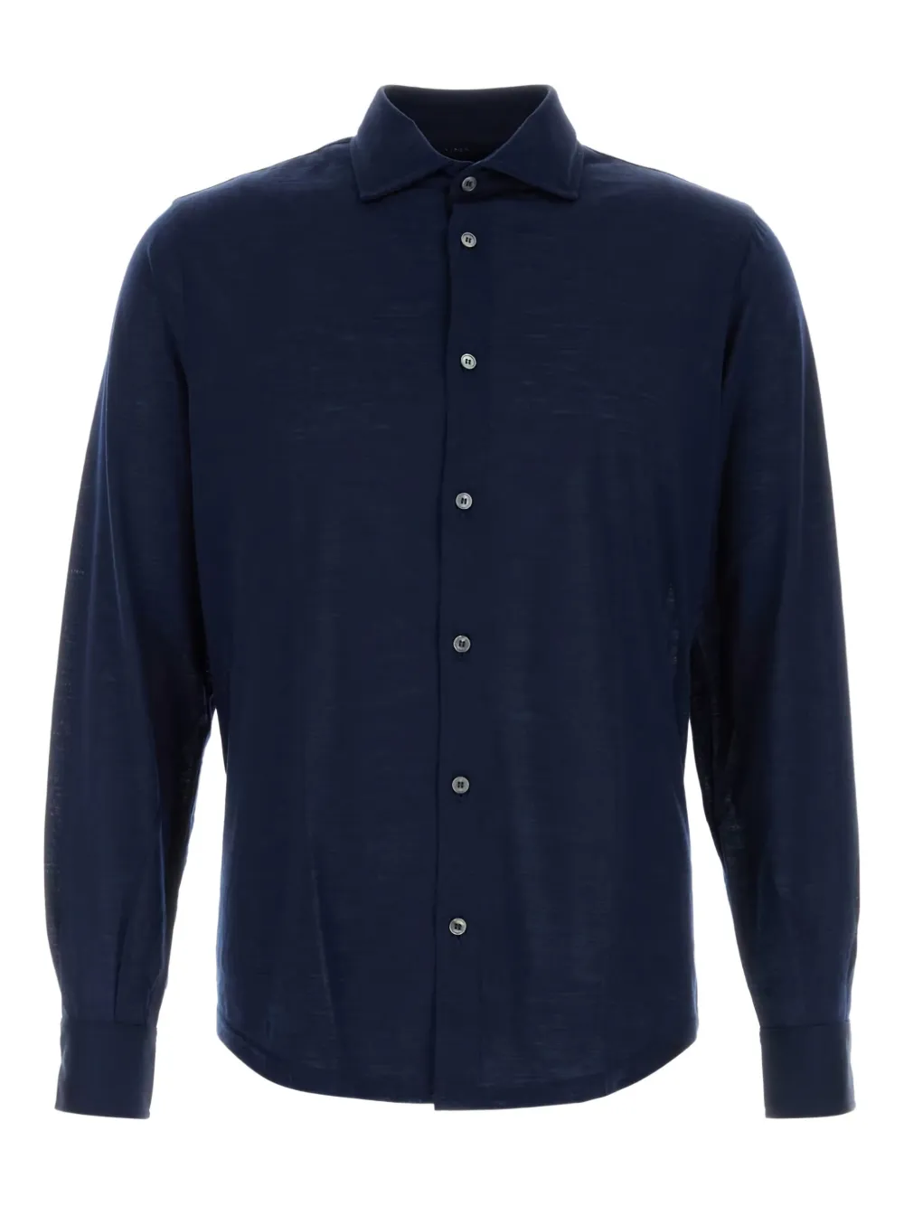 buttoned-front wool shirt
