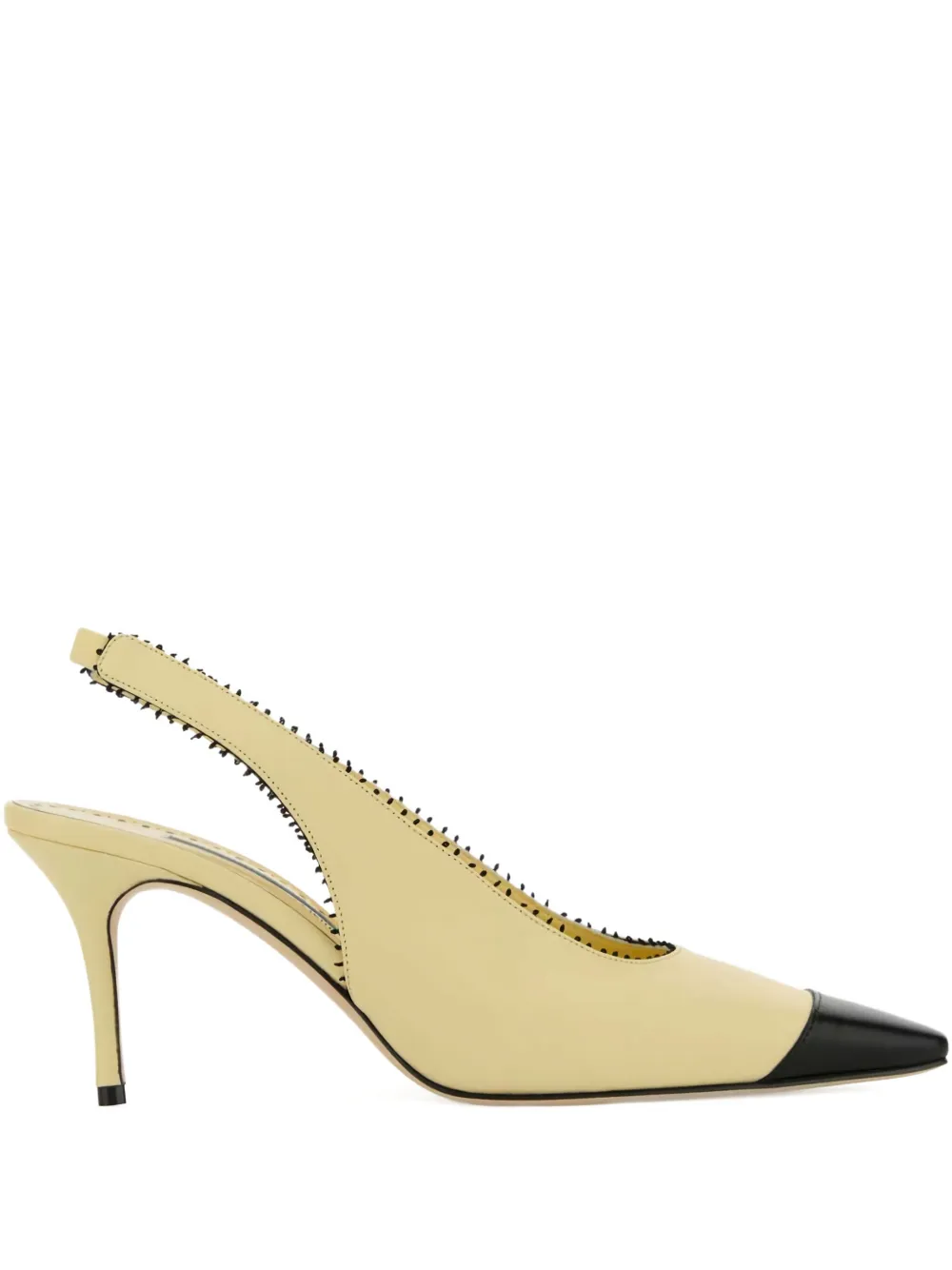 Manolo Blahnik 70mm Gaius slingback leather pumps Neutrals
