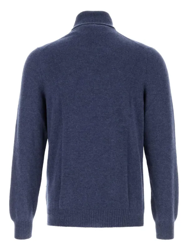 Fedeli Maglione a Collo Alto In Cashmere Blu FARFETCH IT