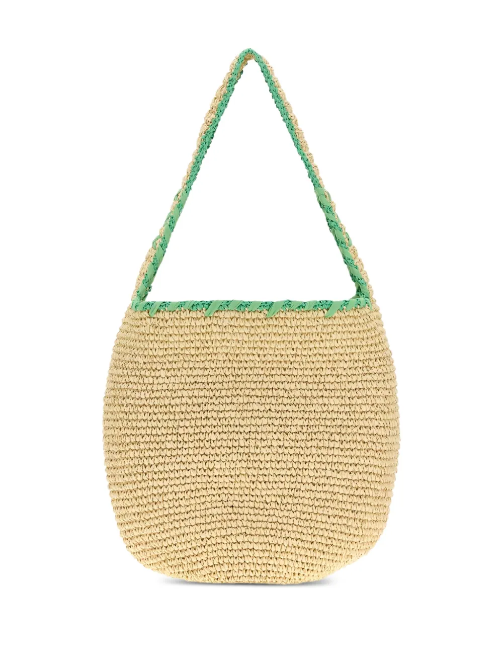 Marni large logo-embroidered raffia tote bag - Beige