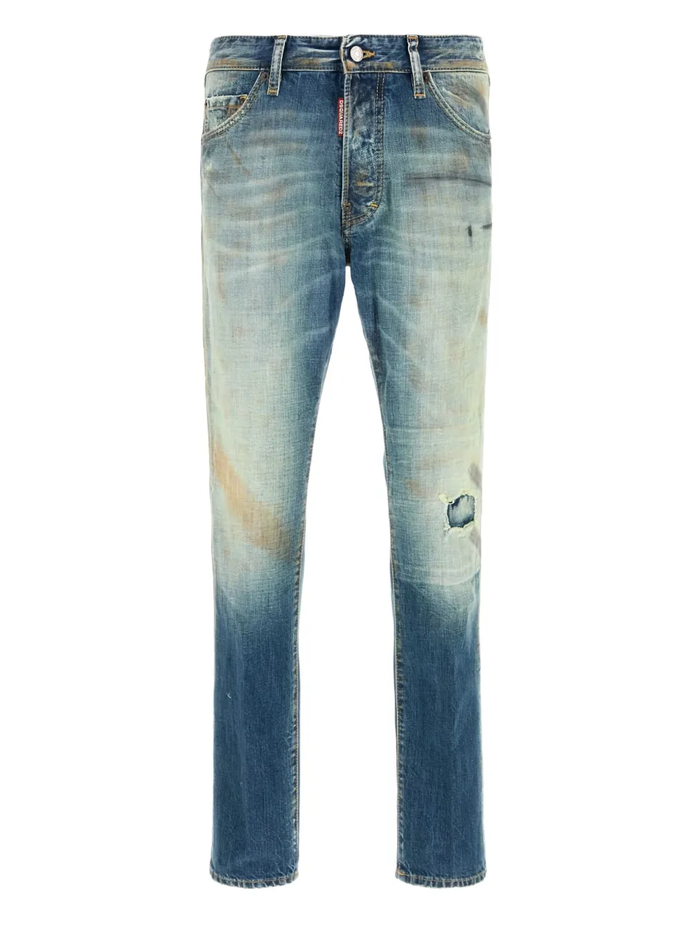 DSQUARED2 faded patchwork jeans Blauw