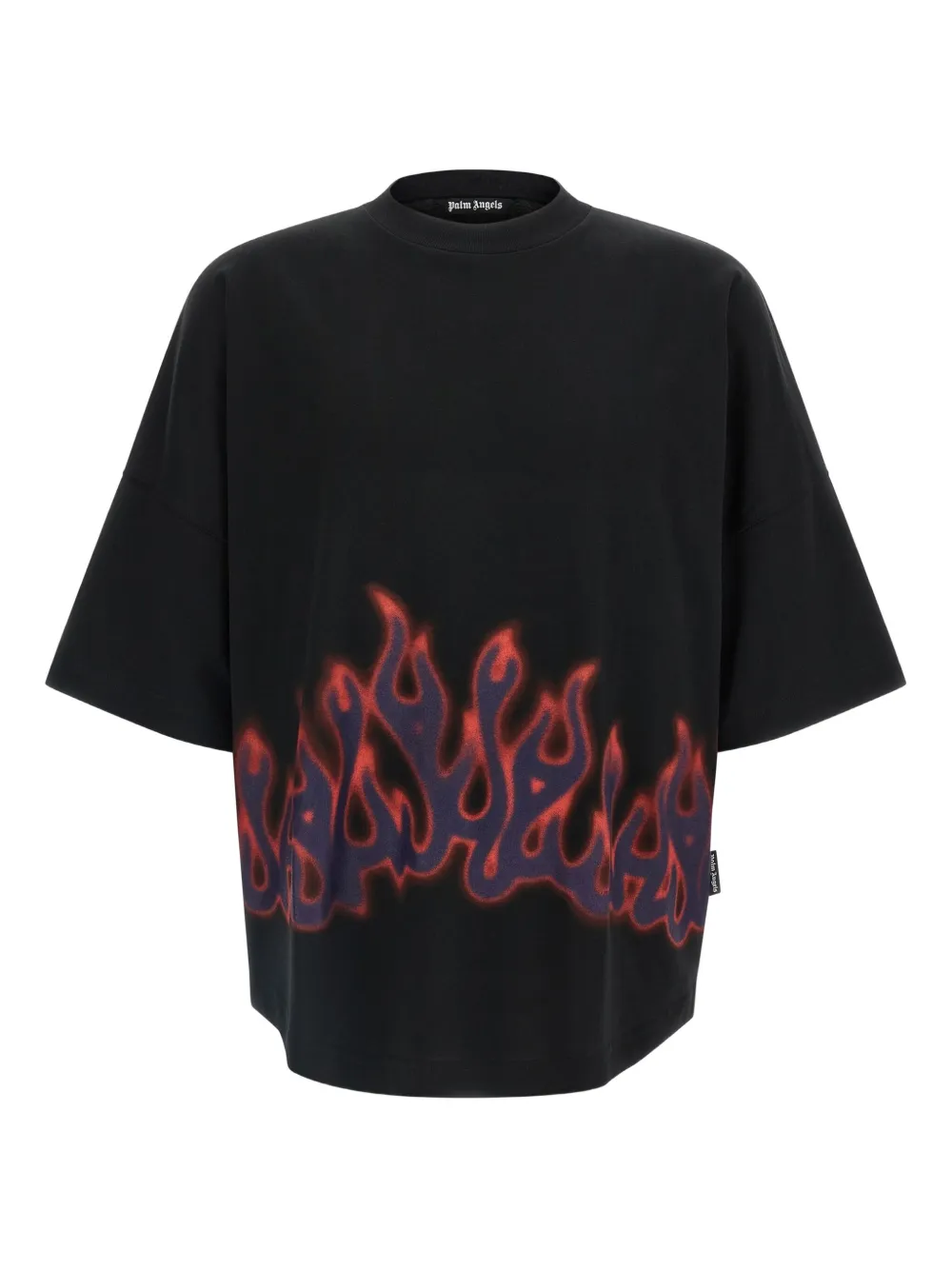 flame-print crew-neck T-shirt