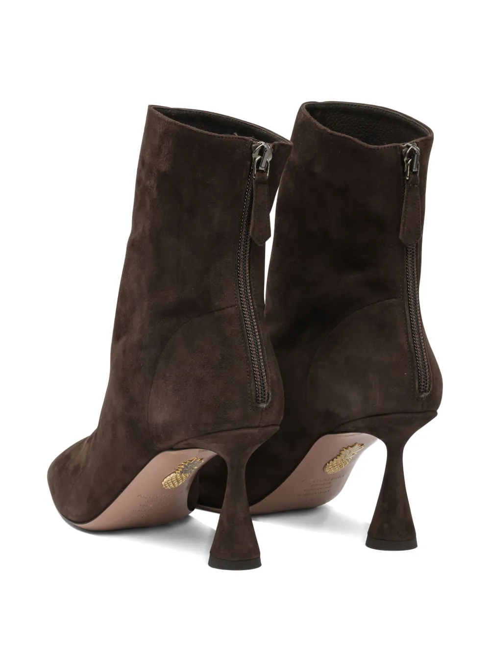 Aquazzura 75mm Amore suede ankle boots Brown