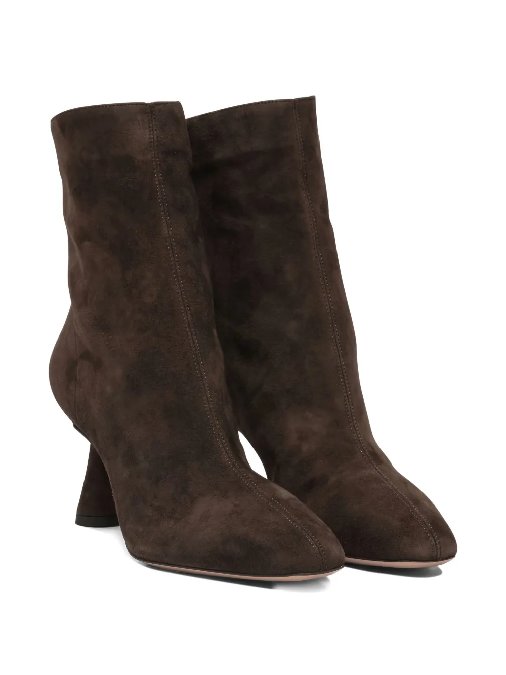 Aquazzura 75mm Amore suede ankle boots Brown