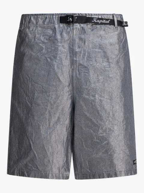 KAPITAL 12oz metallic-effect bermuda shorts