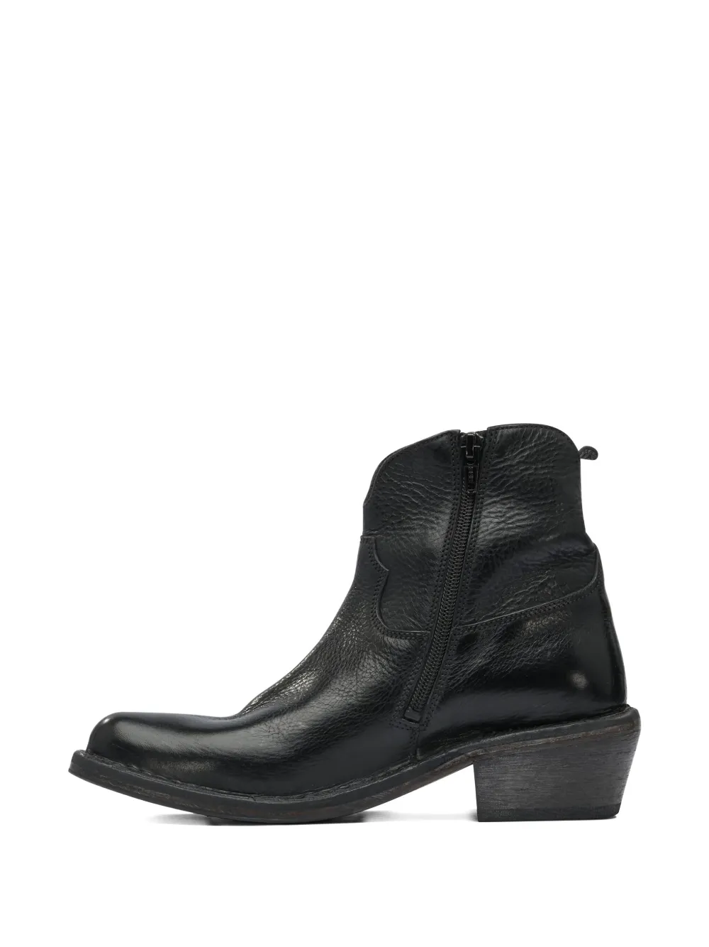 Moma 40mm zip-fastening leather ankle boots Black