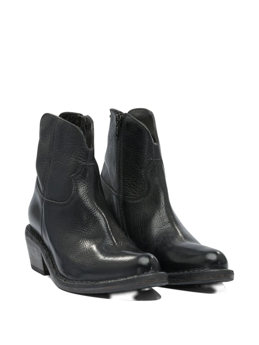 Moma 40mm zip-fastening leather ankle boots Black