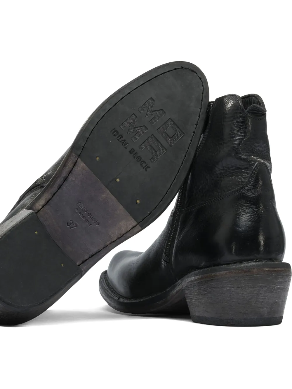 Moma 40mm zip-fastening leather ankle boots Black