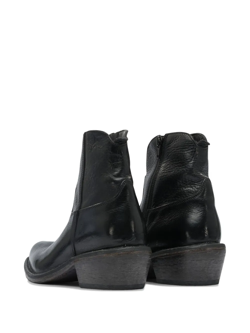 Moma 40mm zip-fastening leather ankle boots Black