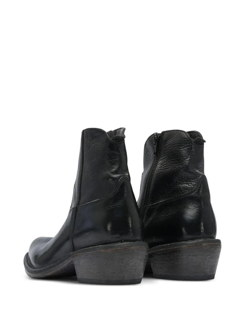 Moma 40mm zip-fastening leather ankle boots Black